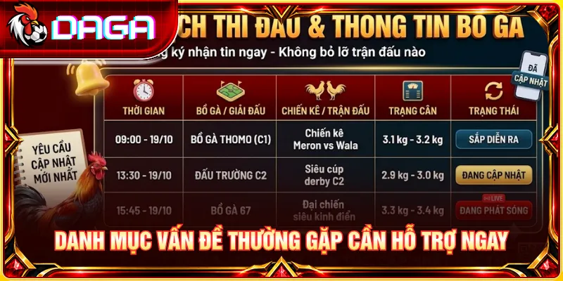 Danh sách sự cố phổ biến cùng hướng giải quyết và hỗ trợ kịp thời.